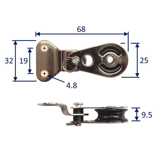 sailing 8mm pulley block