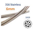 Stainless Steel Wire Rope, 316-Grade 1x19 For Marine & Rigging, Shrouds, Stays, Guard Rails, Polished Finish image #4