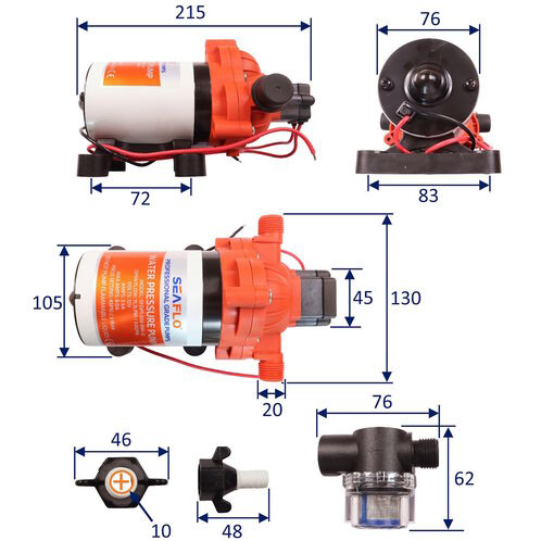 High pressure 3.0gpm pump 12 volts