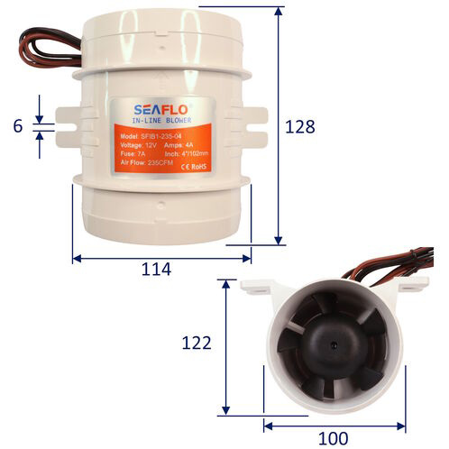 12 volt in line bilge blower