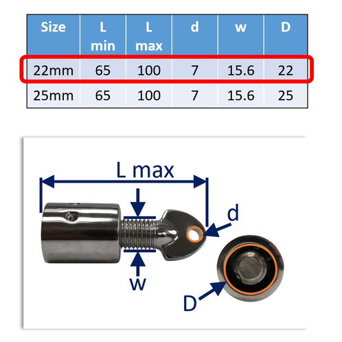 Tube End Fitting For Bimini / Canopy Frame / Hood Frame In 316 Stainless Steel image #1