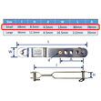 Dinghy Shroud Adjuster, 316 Stainless Steel Shroud Attachment Bracket, With Variable Length Adjustment image #2