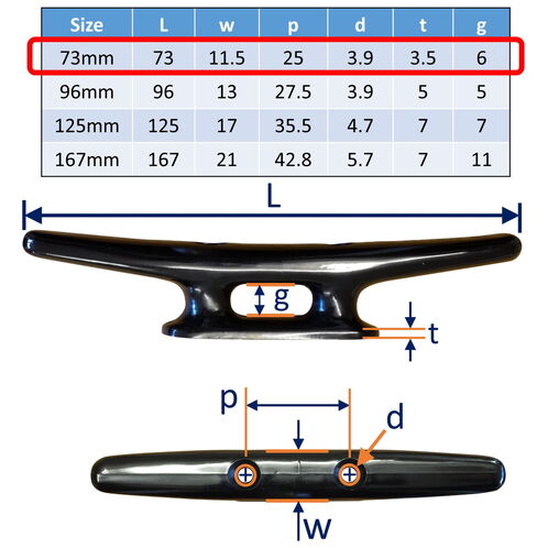 Nylon Rope Cleat, Light-Weight Rope Cleat, Made From UV-Stabilised Nylon image #1