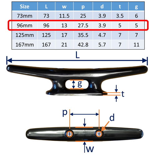 Nylon Rope Cleat, Light-Weight Rope Cleat, Made From UV-Stabilised Nylon image #2