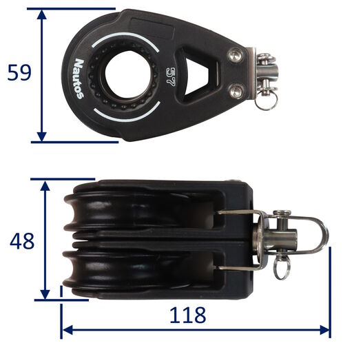 Nautos Organic 57 Double Swivel Sailing Pulley Block With Ball Race image #1