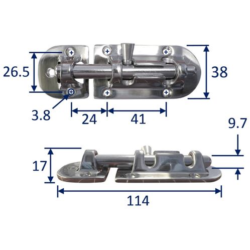 product image for Stainless Steel A4 (316) Cabin Lock / Latch / Locking Hinge 114mm