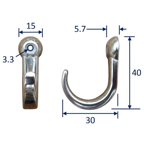 product image for Coat Hook (Marine-Grade, Single Fixing)