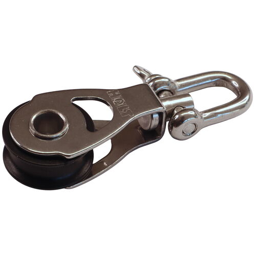 product image for Single Swivel Pulley Block With 20mm Sheave, 316 Stainless Side Plates, Miniox