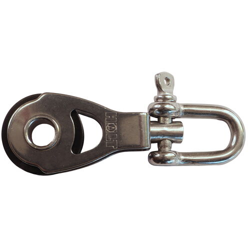 product image for Single Swivel Pulley Block With 20mm Sheave, 316 Stainless Side Plates, Miniox