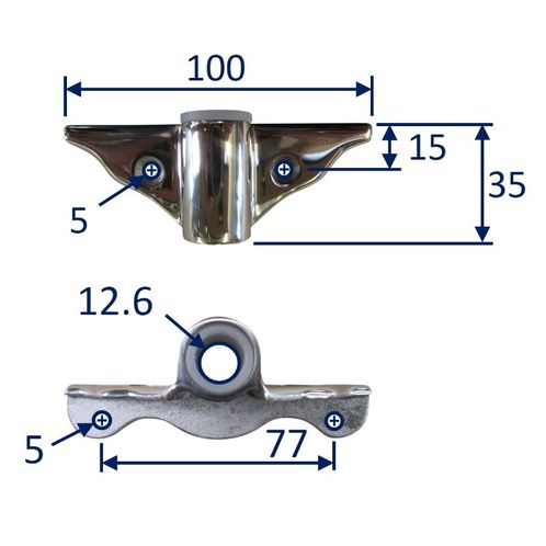 product image for Oarlock / Rowlock Socket, In Stainless Steel (Pair)