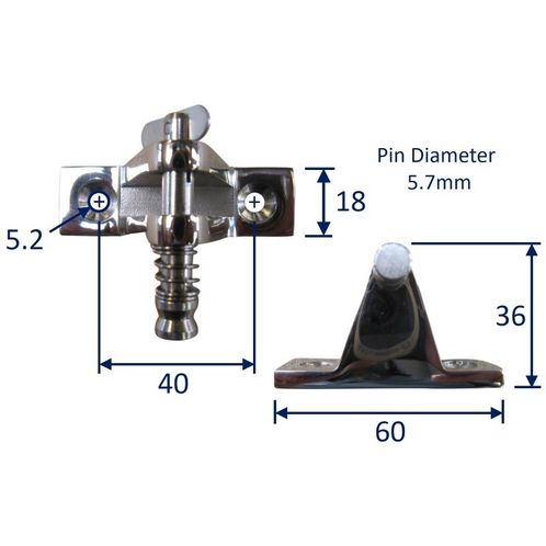 product image for Deck Hinge With Removable Pin For Spray Hoods & Canopies