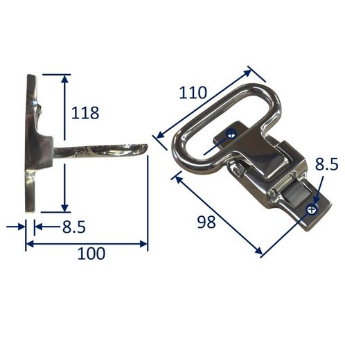 product image for Folding mast step made from 316 stainless steel