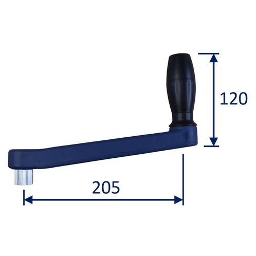 product image for Lewmar Winch Handle, 8" Titan Blue Sailing Non-Locking Winch Handle