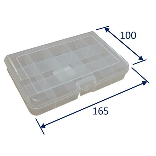 product image for Plastic Kit Box, 165x100x31mm External Size, 15 Compartment