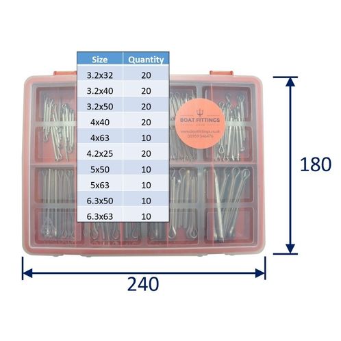 product image for Kit Box Of 316 Stainless Steel Split Pins: Larger Sizes
