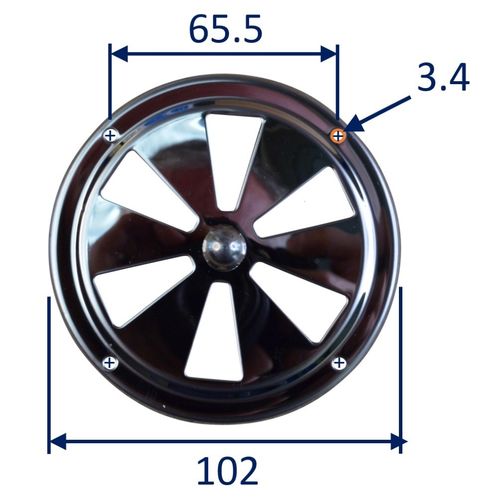 product image for Round Stainless Steel Vent, 100mm Diameter, With Closing Action