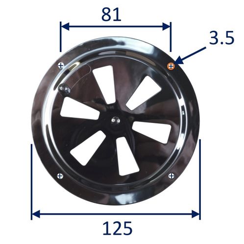 product image for Round Stainless Steel Vent, 125mm Diameter, With Closing Action