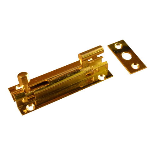 product image for Slide Barrel Bolt with Offset Neck in Brass, 75mm