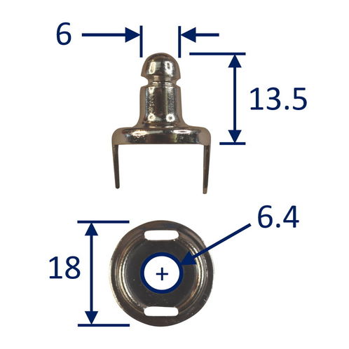 product image for Boat Canopy Pull-Up Cloth Fixing Stud, Nickel-Plated Brass (2 pack)