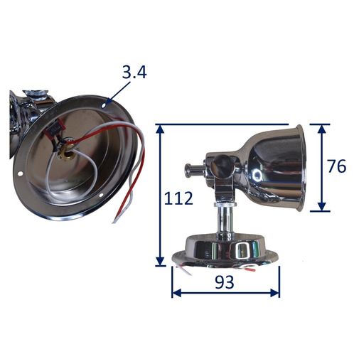 product image for Berth Light, Cabin Swivel Berth Light, Chrome Plated, 12V LED Lighting