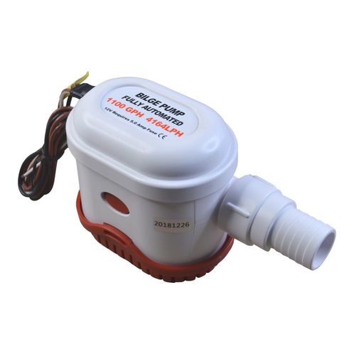 product image for Automatic Bilge Pump, 1100 Gallons Per Hour, 12V, Submersible