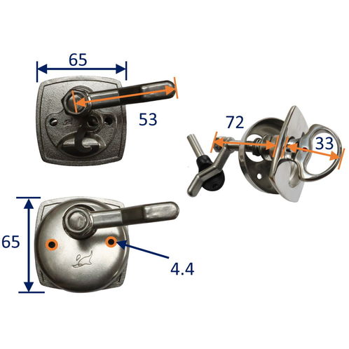 product image for Boat Hatch Lock-Down Handle With Twist Lock Action And Locking Key