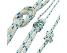 Braided Polyester Sailing Rope, Foresheet, Mainsheet Rope, Blue Fleck