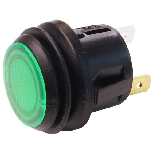 product image for Waterproof 12V/24V Push Switch 10Amp Current Capacity, With Green LED Illumination