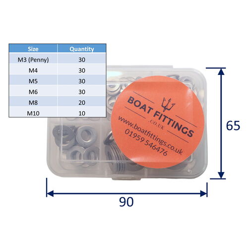 product image for Kit Box Of 316 Stainless Steel Washers, Smaller Sizes