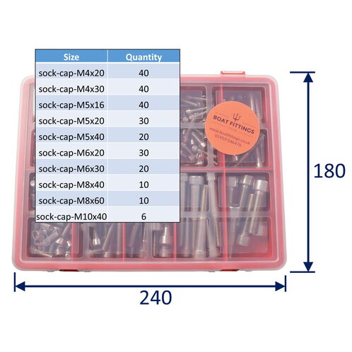 product image for Kit Box Of 316 Stainless Steel Socket Caphead Set Screws / Bolts