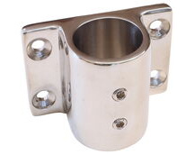 Stainless Steel Tube Flange Mount, Parallel Mount Bracket, 316-Stainless Steel, Polished Finish, Rectangular Mount