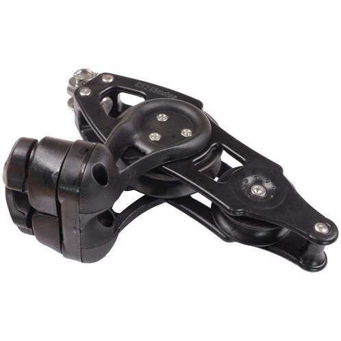 product image for Nautos Organic 57 Fiddle Swivel Sailing Pulley Block With Becket & Cam Cleat