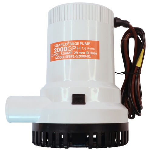 product image for SEAFLO 2000 GPH Electric Bilge Pump / Non-Automatic / Submersible Pump / 12Volt