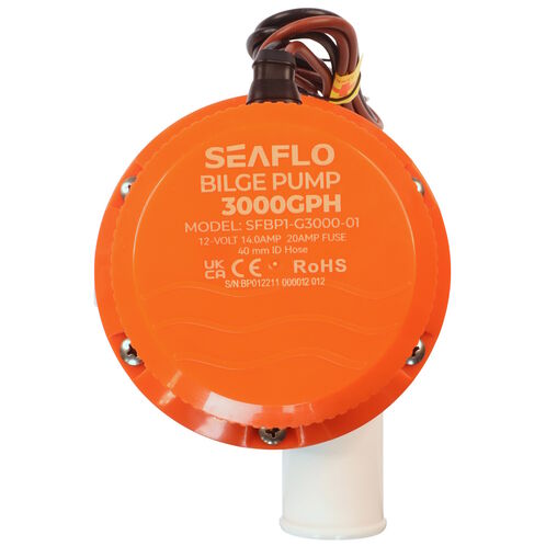 product image for SEAFLO 3000 GPH Electric Bilge Pump / Non-Automatic / Submersible Pump / 12Volt