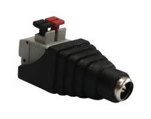 DC Jack Socket To Cable Adaptor, 12V Rating, 2.5mm Inner Diameter, For Connecting Loose Wires