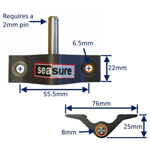 product image for Dinghy Transom Top Pintle For Rudder Mounting, Rudder Mounting Bracket