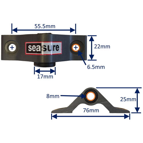 product image for Dinghy Transom Top Gudgeon For Rudder Mounting, With Replaceable Carbon Bush